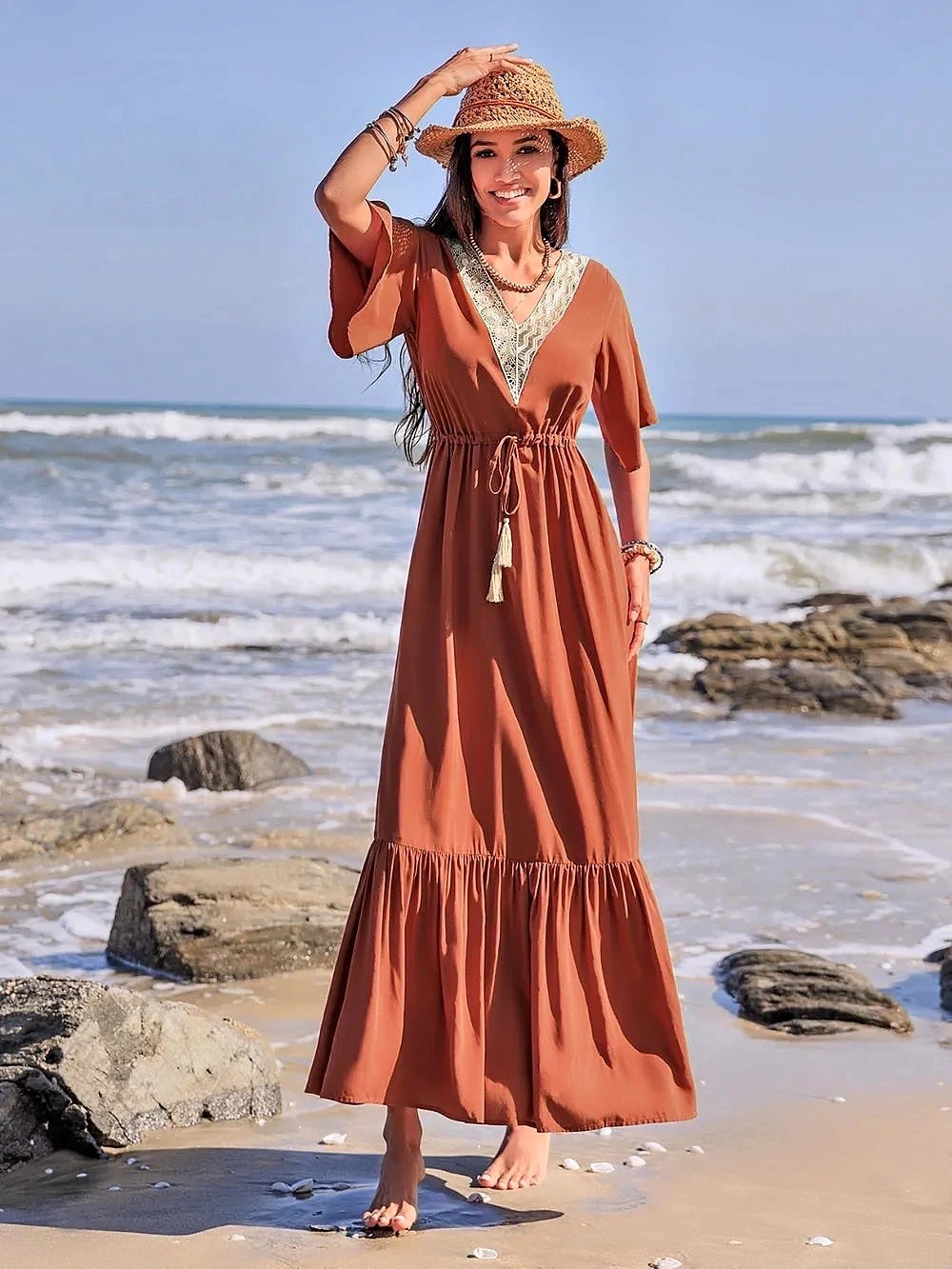 Brown Maxi Dress New